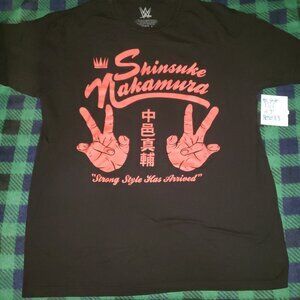 SHINSUKE NAKAMURA WWE Authentic T-Shirt Black Men's Size Large
